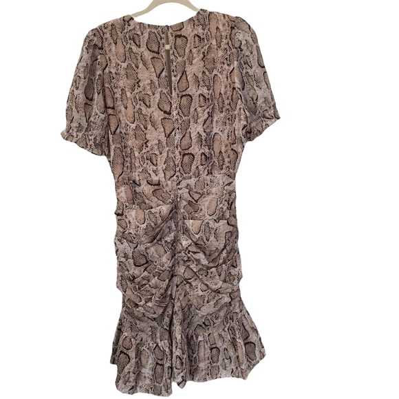 NWT WALTER BAKER TREYTON MINI DRESS | Python, Snakeskin Print | Ruched | SZ 4, 8 - Picture 4 of 8